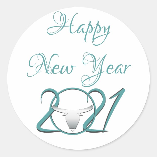 Happy New Year Custom Red Sticker (Vorderseite)