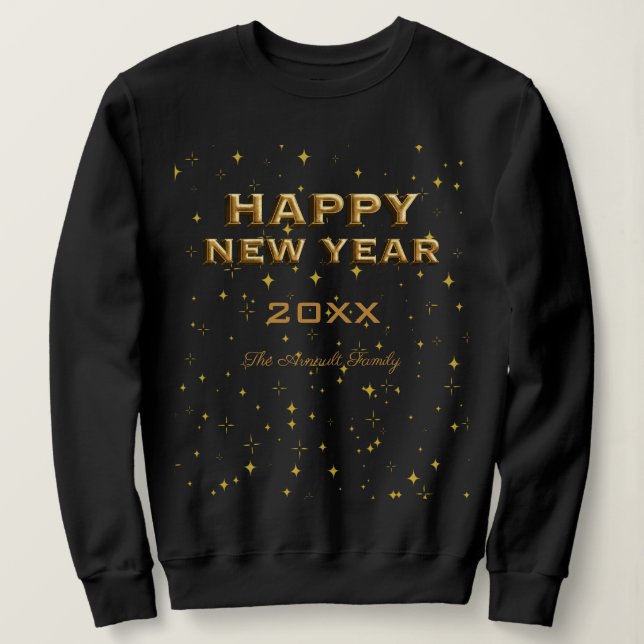 Happy New Year Custom und Personalisiert Sweatshirt (Design vorne)