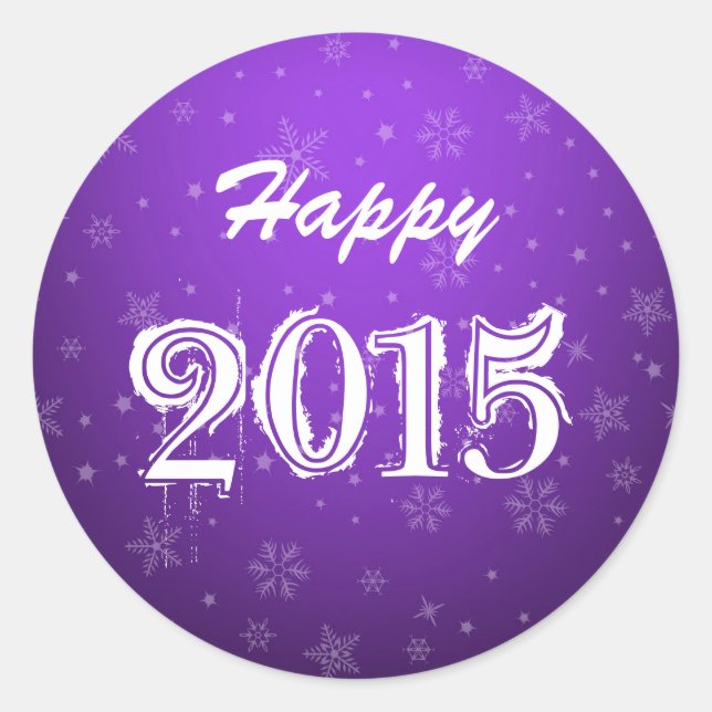 Happy New Year Customizable Aufkleber (Vorderseite)