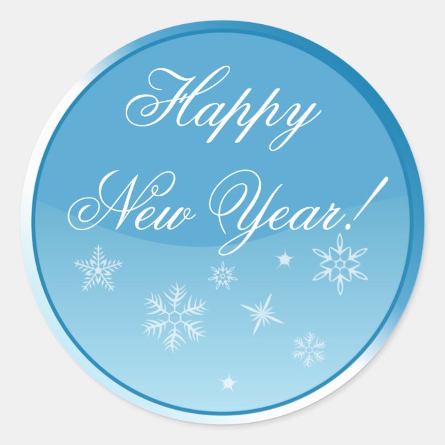 Happy New Year Customizable Aufkleber (Vorderseite)