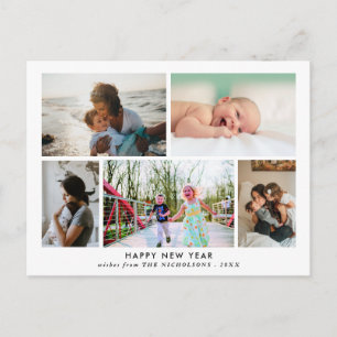 Happy New Year   Einfaches elegantes Foto Postkarte