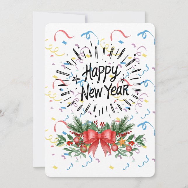 Happy new year einladung (Vorderseite)