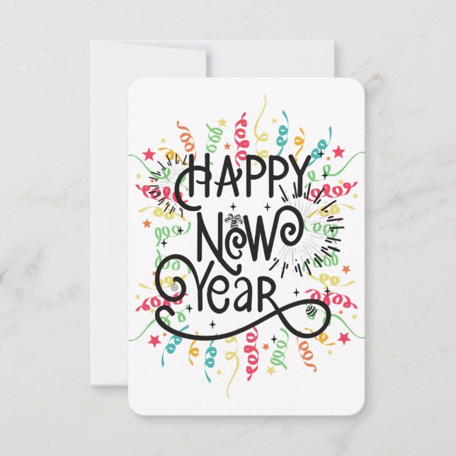   Happy new year Einladung (Vorderseite)