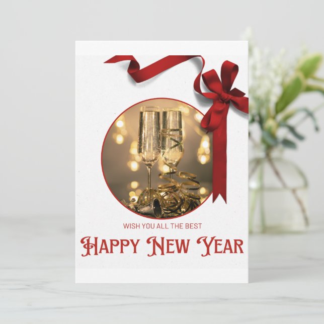 Happy New Year Einladung (Stehend Vorderseite)