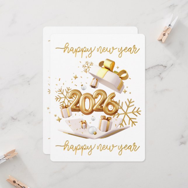 Happy new year einladung (Vorderseite/Rückseite Beispiel)