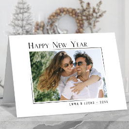 Happy New Year Einzigartig Modernes Minimalstil Fo Feiertagskarte