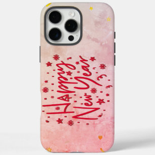 Happy New Year Elegante Red Script & Soft Pastel S iPhone 16 Pro Max Hülle