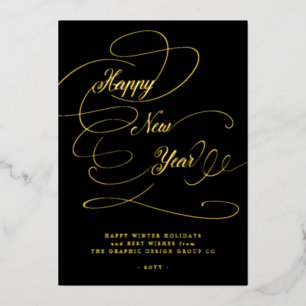 Happy New Year elegantes Drehbuchunternehmen Folien Feiertagskarte