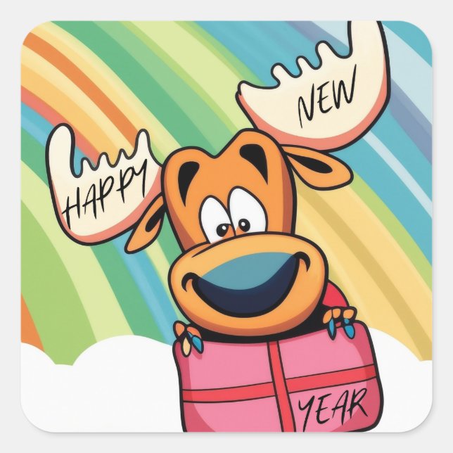 Happy New Year Else - Festivals Design der Feier Quadratischer Aufkleber (Vorderseite)