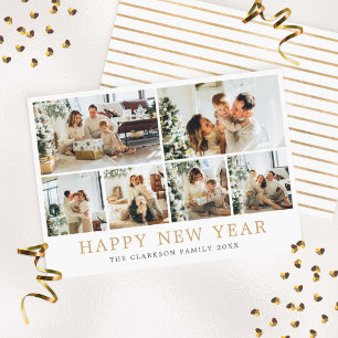 Happy New Year Family Foto Feiertagskarte