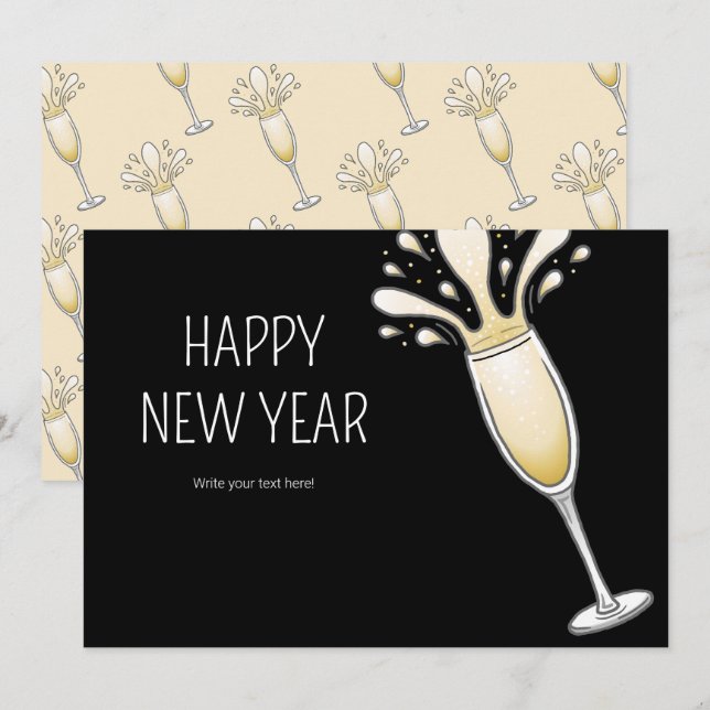 Happy New Year Feiertagskarte (Vorne/Hinten)