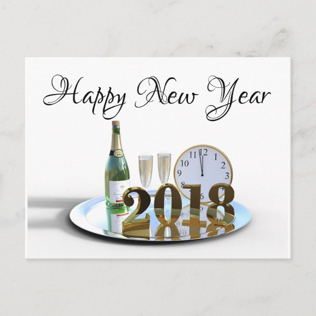 Happy New Year Feiertagspostkarte (Vorderseite)