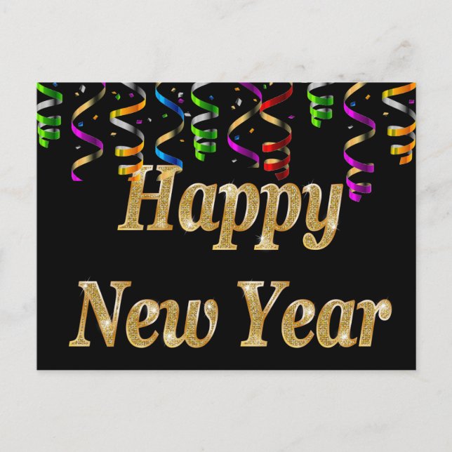 Happy New Year Feiertagspostkarte (Vorderseite)