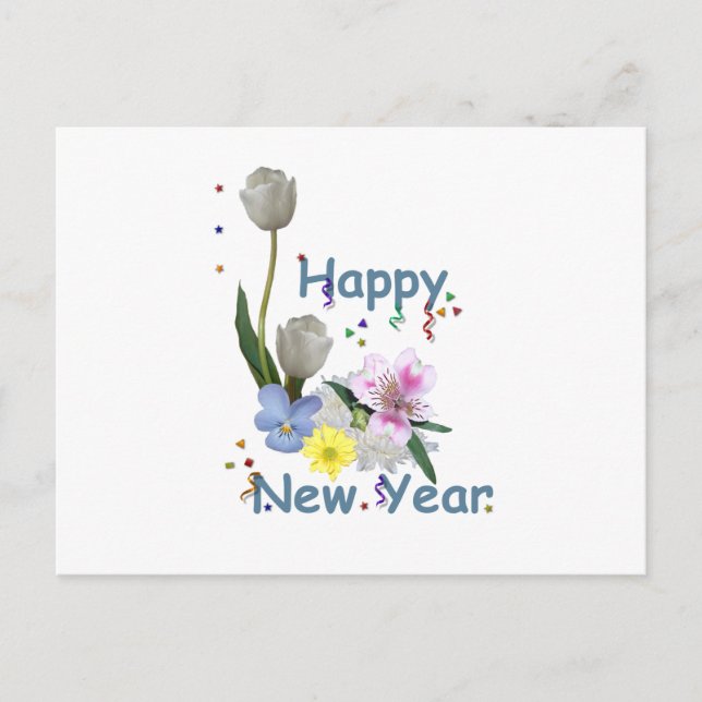 Happy New Year Feiertagspostkarte (Vorderseite)