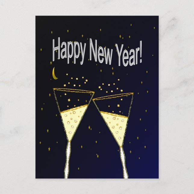 Happy New Year Feiertagspostkarte (Vorderseite)