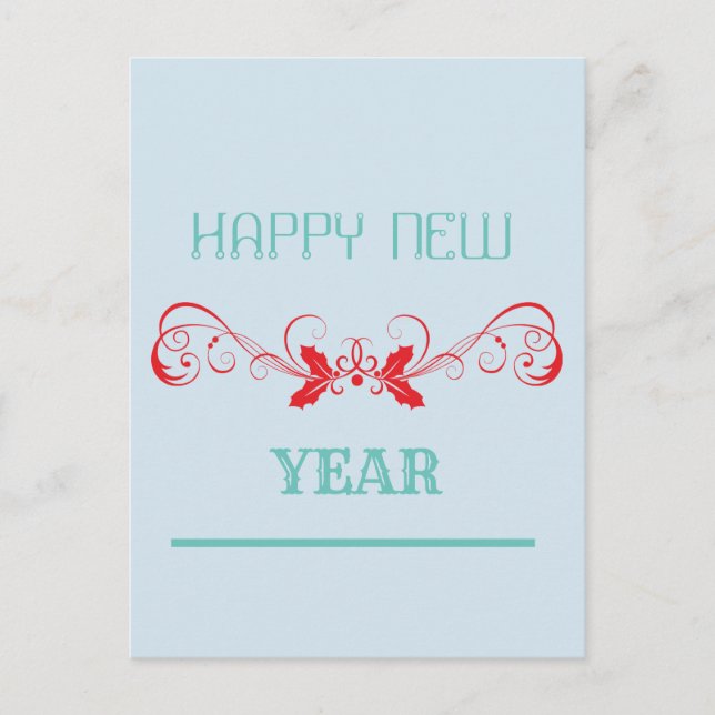 Happy New Year Feiertagspostkarte (Vorderseite)