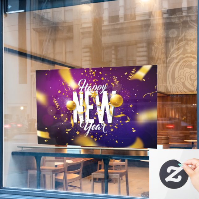 Happy New Year Fensteraufkleber (Café-Fenster)