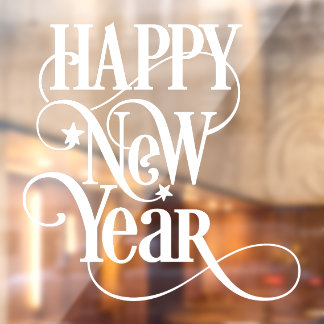 Happy New Year Fensteraufkleber