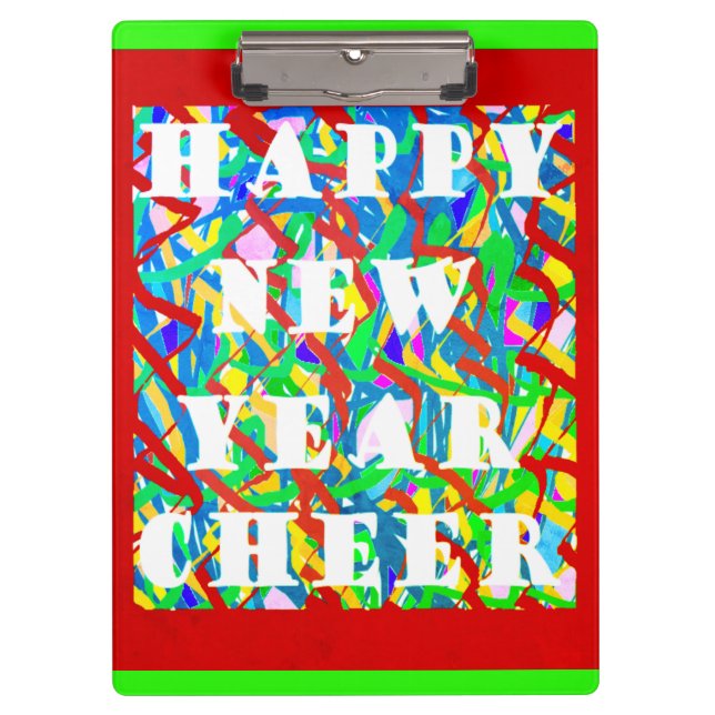 Happy New Year Fest Ferien Design Klemmbrett (Vorderseite)