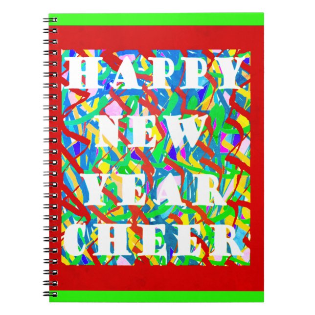 Happy New Year Fest Ferien Design Notizblock (Vorderseite)