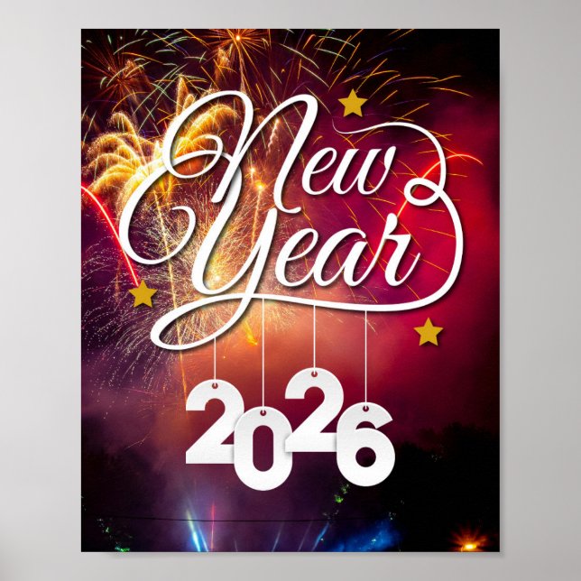 Happy New Year - Festive Celebration Design Poster (Vorne)