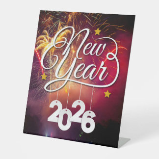 Happy New Year - Festive Celebration Design Sockelschild