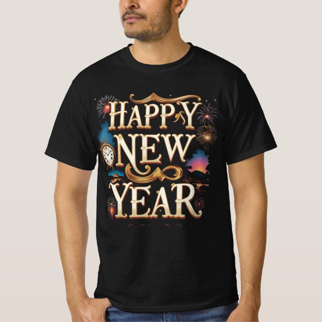 Happy New Year Festive Graphic T-Shirt (Vorderseite)