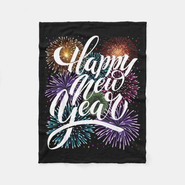 Happy New Year Firework Family Matching Men Women  Fleecedecke (Vorderseite)