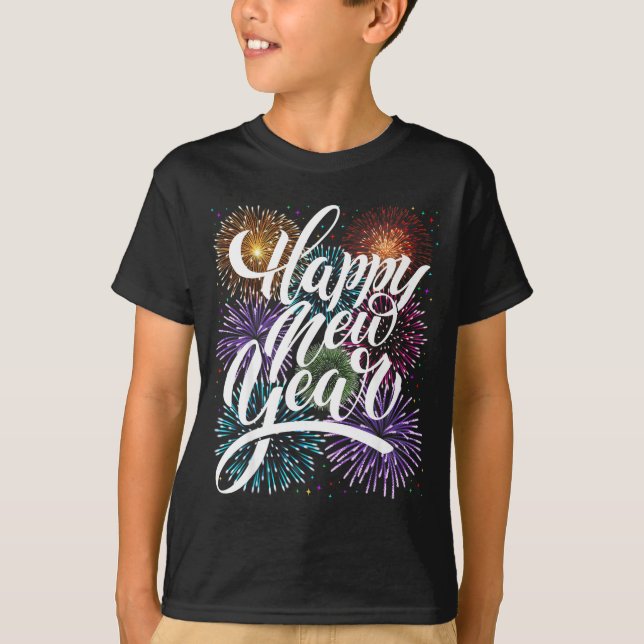 Happy New Year Firework Family Matching Men Women  T-Shirt (Vorderseite)