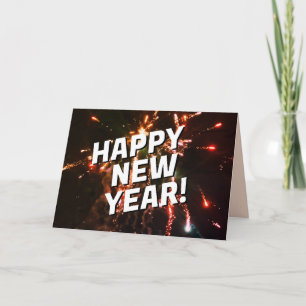 Happy New Year Fireworks Background 2024 Card Feiertagskarte