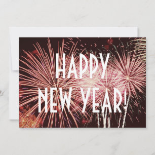 Happy New Year Fireworks Card Feiertagskarte