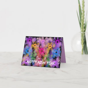 Happy New Year Fireworks Cards Feiertagskarte