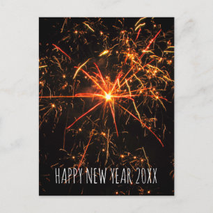 Happy NEW YEAR Fireworks Feiertagspostkarte