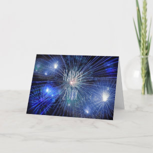 Happy New Year Fireworks Personalisiert Feiertagskarte