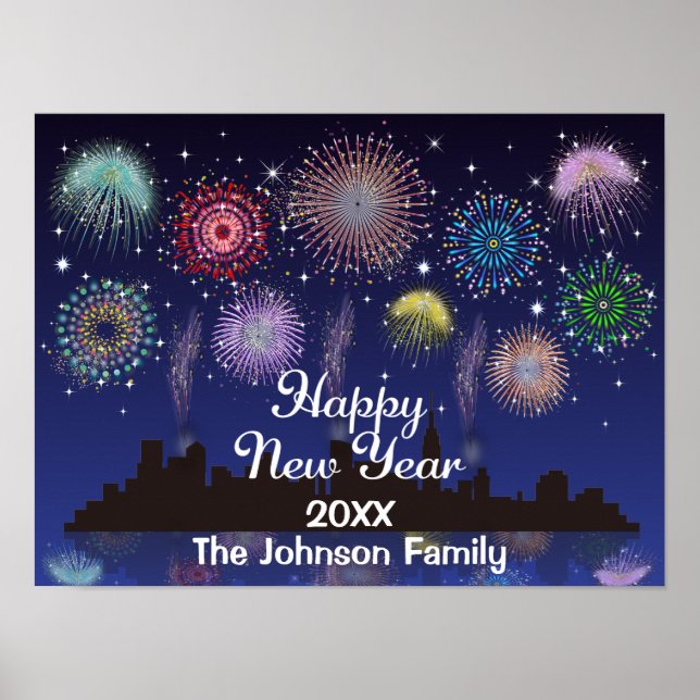 Happy New Year Fireworks Poster (Vorne)