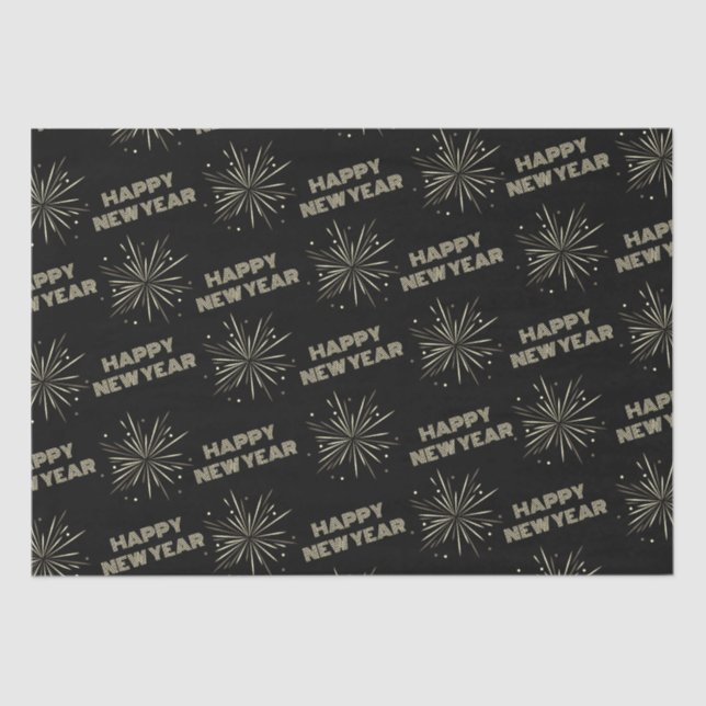Happy New Year Fireworks Seidenpapier (Vorderseite)