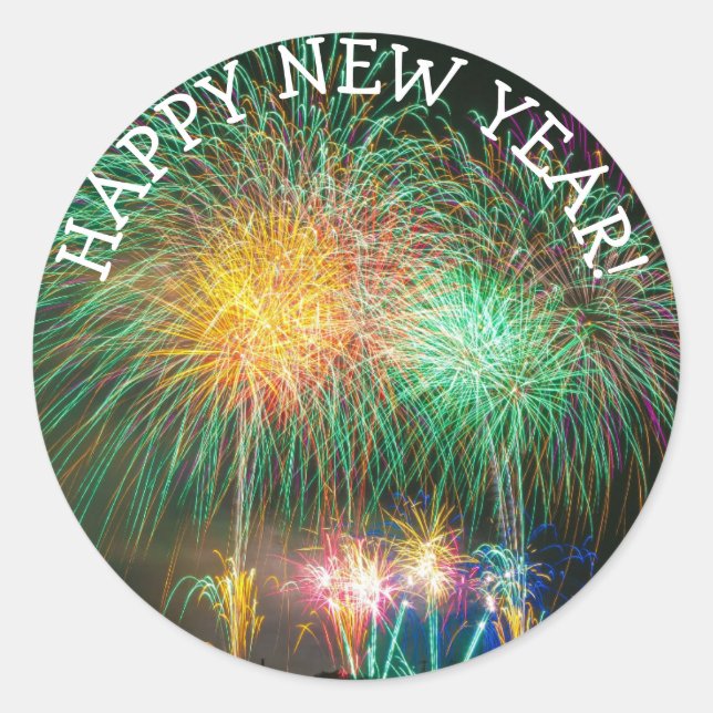 Happy New Year Fireworks Stickers (Vorderseite)