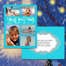 Happy New Year Five Foto Holiday Postcard