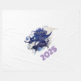 Happy New Year Fleece Blanket, große 60" x 80"