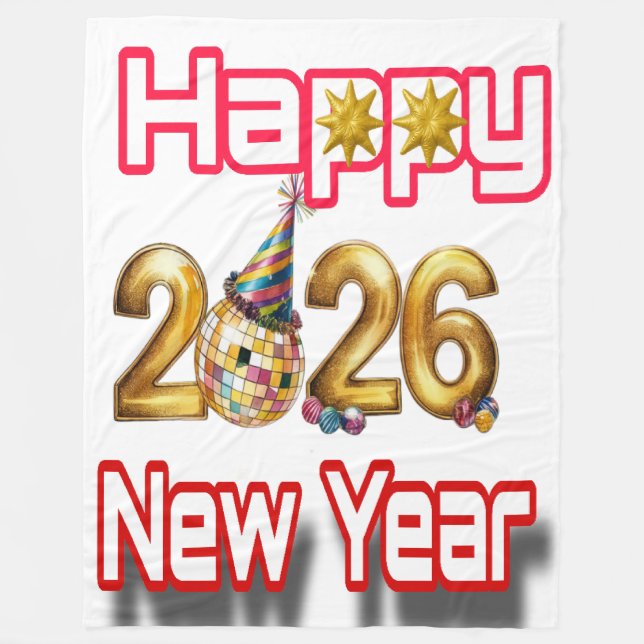 Happy New year  Fleecedecke (Vorderseite)