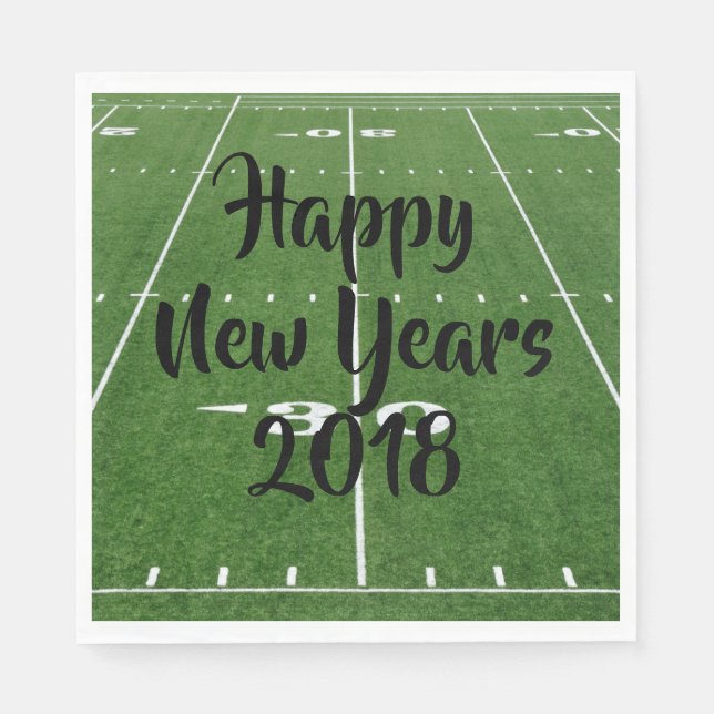 Happy New Year Football Field Serviette (Vorderseite)
