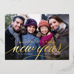 Happy New Year Foto Folien Feiertagskarte