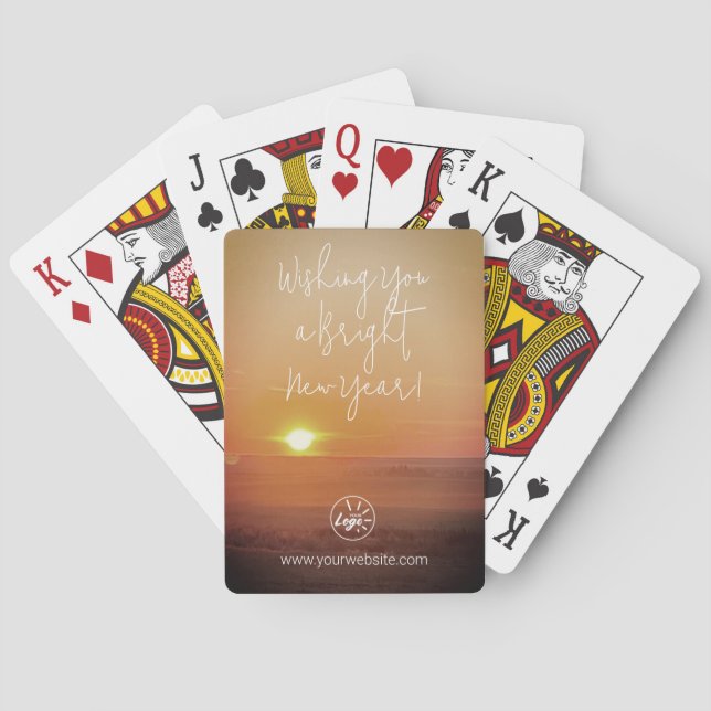 Happy New Year Foto mit eigener Marke Spielkarten (Rückseite)