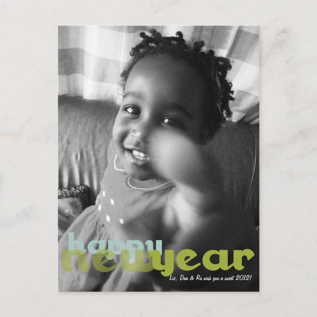 Happy New Year Foto Postcard Feiertagspostkarte (Vorderseite)