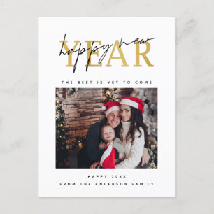 Happy New Year Foto Postkarte