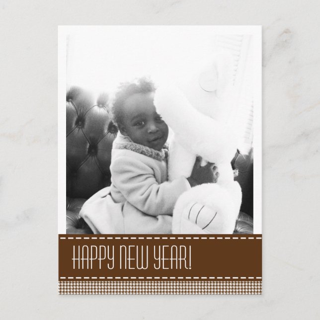 "Happy New Year"-Foto Postkarte (Vorderseite)