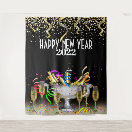 Happy New Year Fotoshop Hintergrund Wandteppich