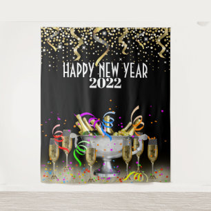 Happy New Year Fotoshop Hintergrund Wandteppich