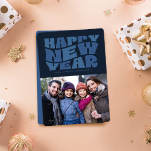 Happy New Year funky fun Retro Marine Foto Feiertagskarte