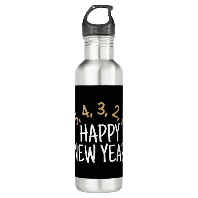Happy New Year Funny Edelstahlflasche (Vorderseite)